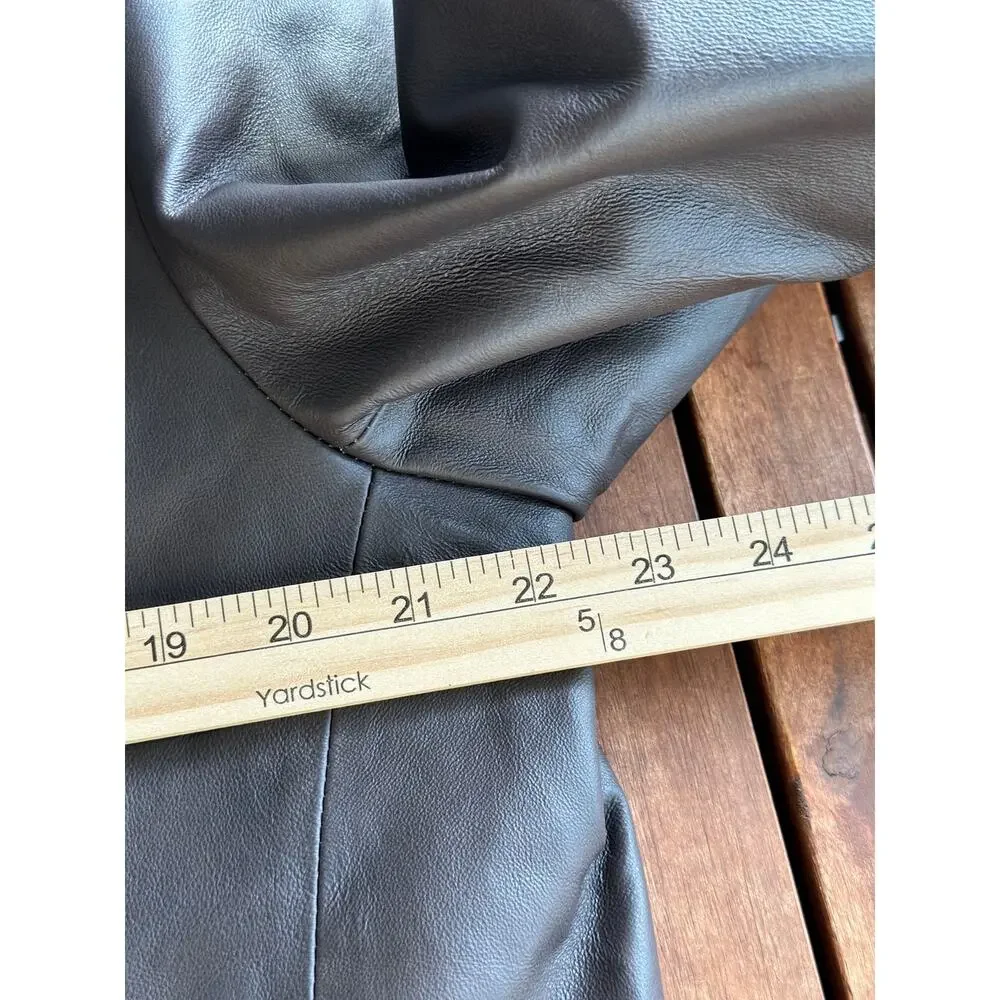 $600 BGSD Men’s Medium Brown Peter Three-Quarter Lambskin Leather Car Coat - Picture 8 of 12